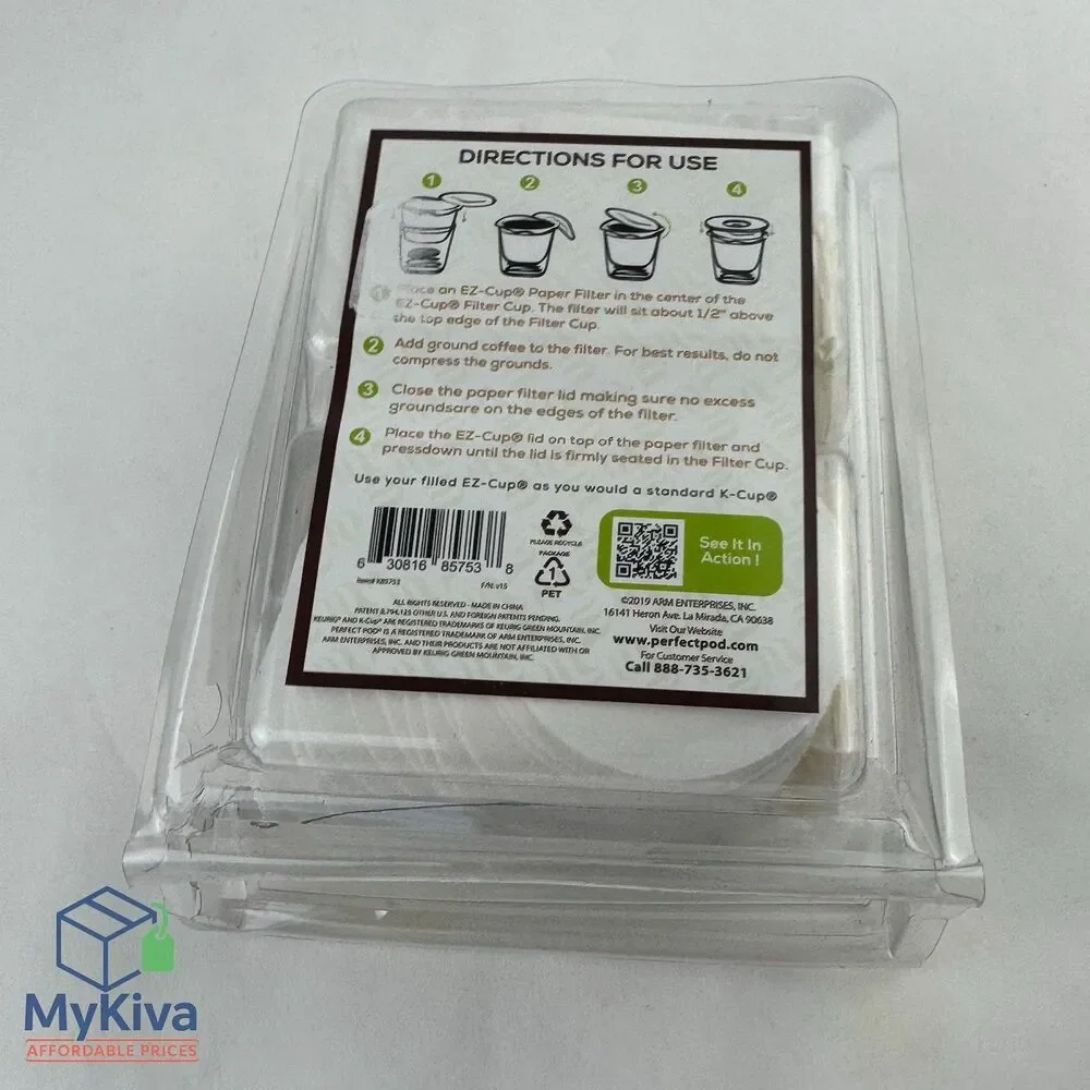 Perfect Pod Coffee Filters 50 Pack Single Serve K Cup Disposable Paper Brewing